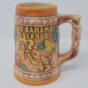 vtg THE BAHAMAS EL Casino Souvenir TIKI Mug Tumbler Beer Stein Retro Beach Bar